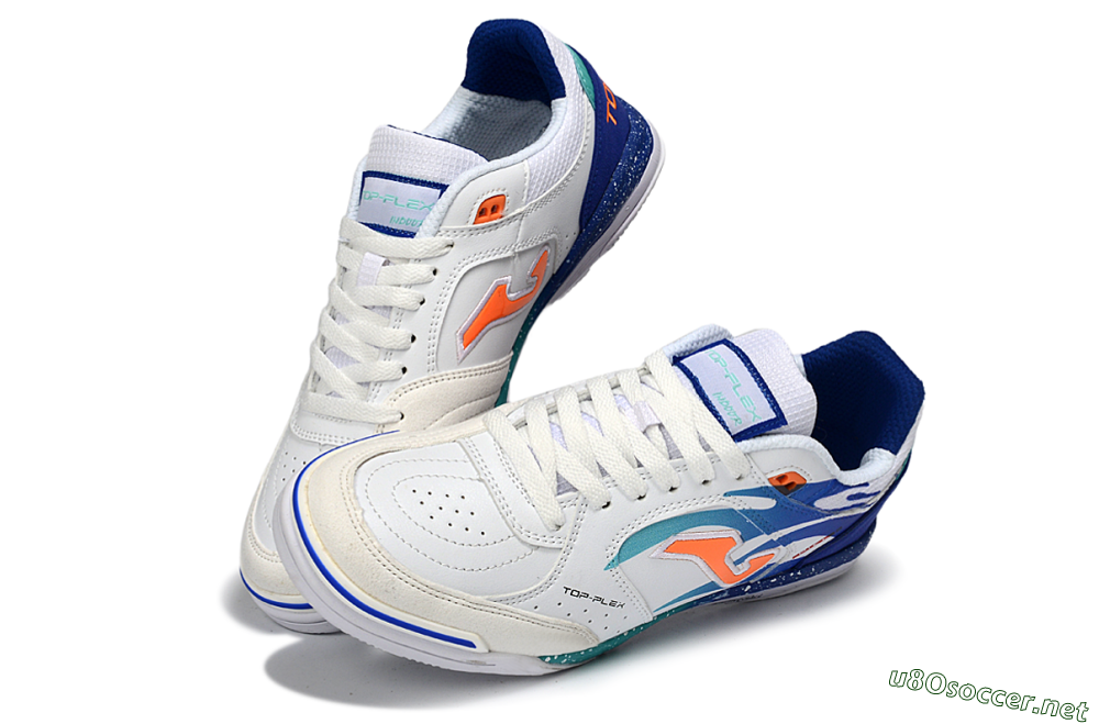 Men's Joma Top Flex IC Football Shoes - Blue/Ocean Blue/Splashing Coral 3