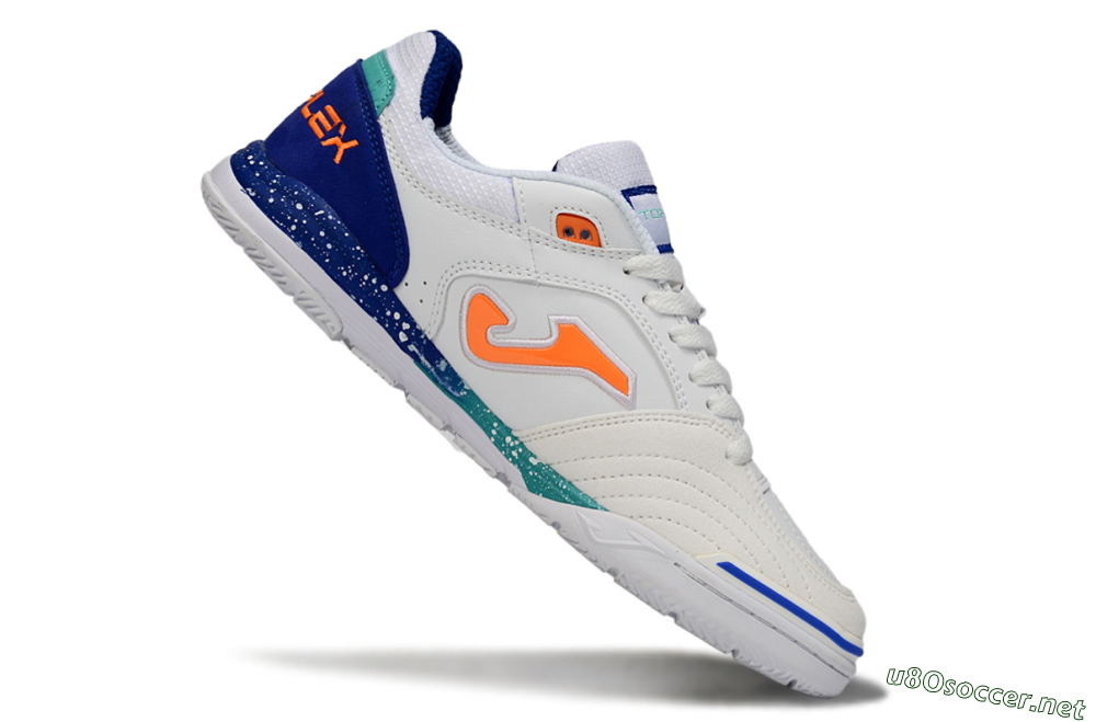 Men's Joma Top Flex IC Football Shoes - Blue/Ocean Blue/Splashing Coral 4