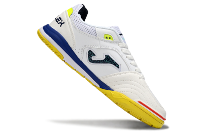Men's Joma Top Flex IC Football Shoes - White/Bright Yellow/Royal Blue