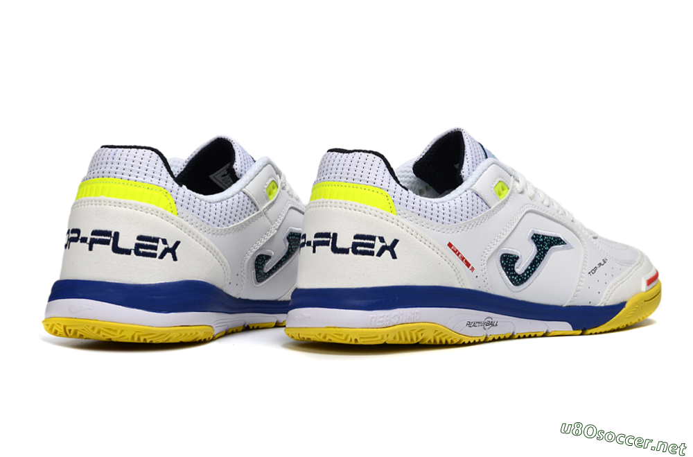 Men's Joma Top Flex IC Football Shoes - White/Bright Yellow/Royal Blue 6