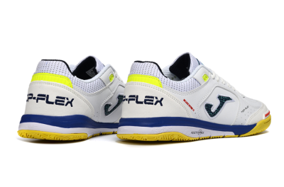 Men's Joma Top Flex IC Football Shoes - White/Bright Yellow/Royal Blue