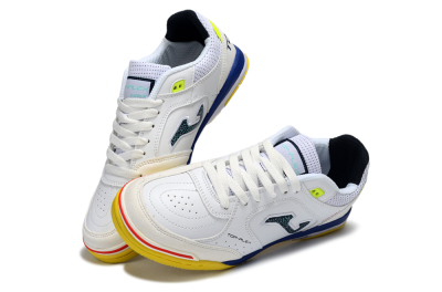 Men's Joma Top Flex IC Football Shoes - White/Bright Yellow/Royal Blue