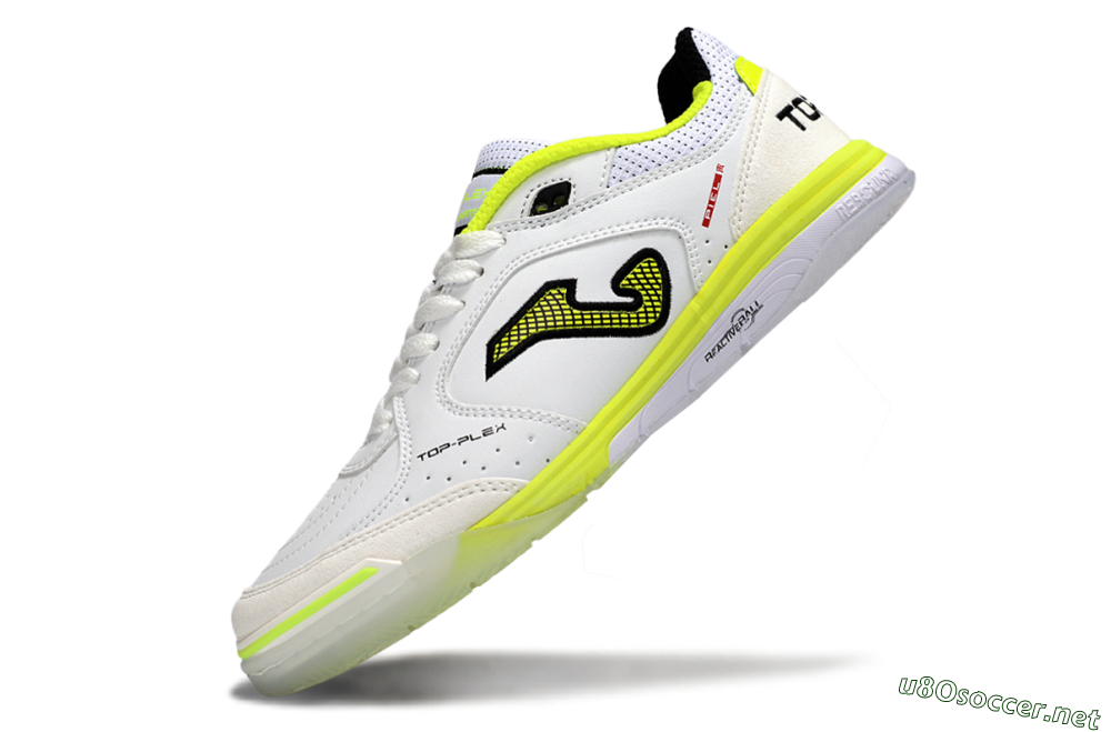Men's Joma Top Flex IC Football Shoes - White/Neon Yellow/Black 5