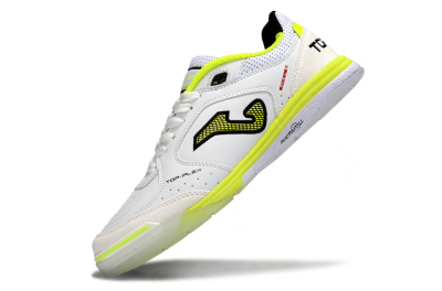 Men's Joma Top Flex IC Football Shoes - White/Neon Yellow/Black