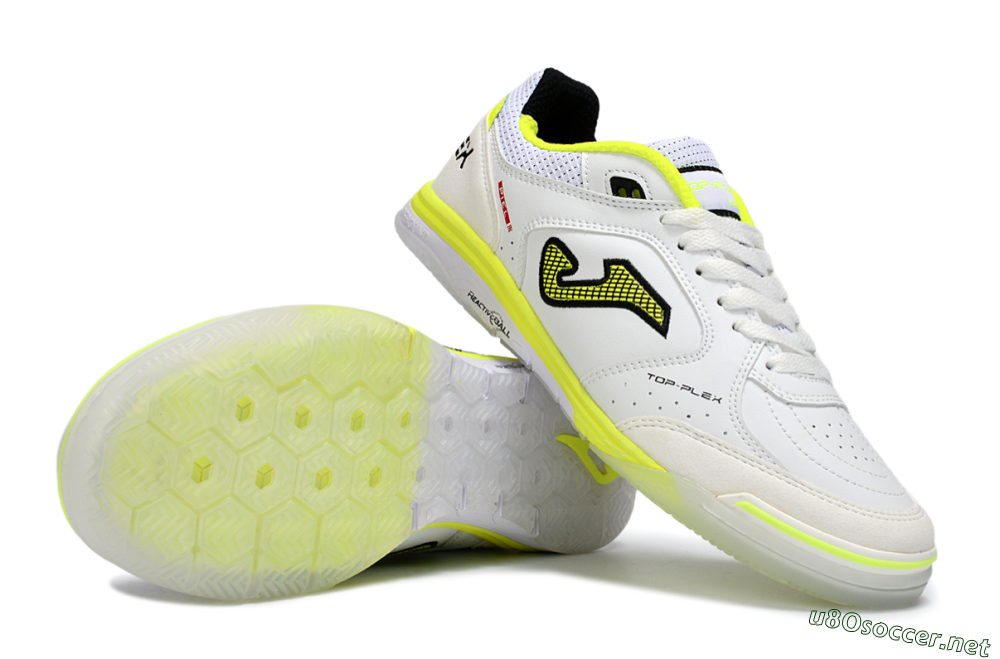 Men's Joma Top Flex IC Football Shoes - White/Neon Yellow/Black 1