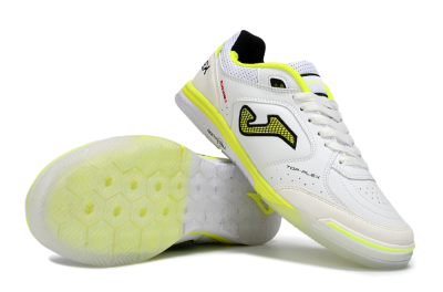 Men's Joma Top Flex IC Football Shoes - White/Neon Yellow/Black