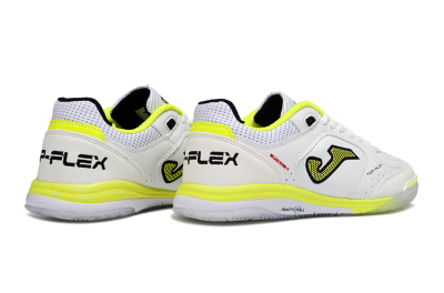 Men's Joma Top Flex IC Football Shoes - White/Neon Yellow/Black