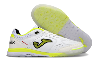 Men's Joma Top Flex IC Football Shoes - White/Neon Yellow/Black