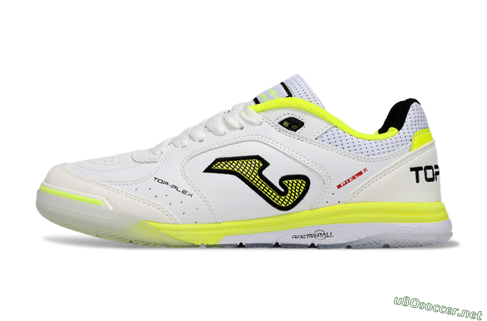 Men's Joma Top Flex IC Football Shoes - White/Neon Yellow/Black 0