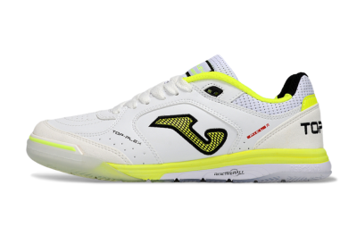 Men's Joma Top Flex IC Football Shoes - White/Neon Yellow/Black
