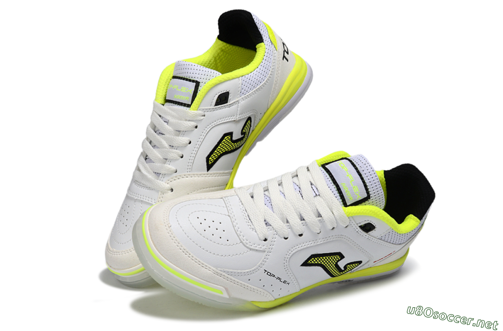 Men's Joma Top Flex IC Football Shoes - White/Neon Yellow/Black 3