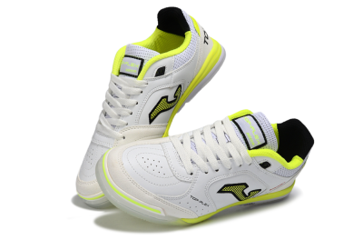 Men's Joma Top Flex IC Football Shoes - White/Neon Yellow/Black