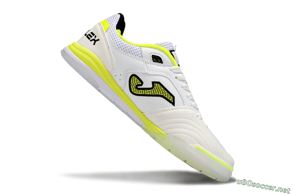 Men's Joma Top Flex IC Football Shoes - White/Neon Yellow/Black 4