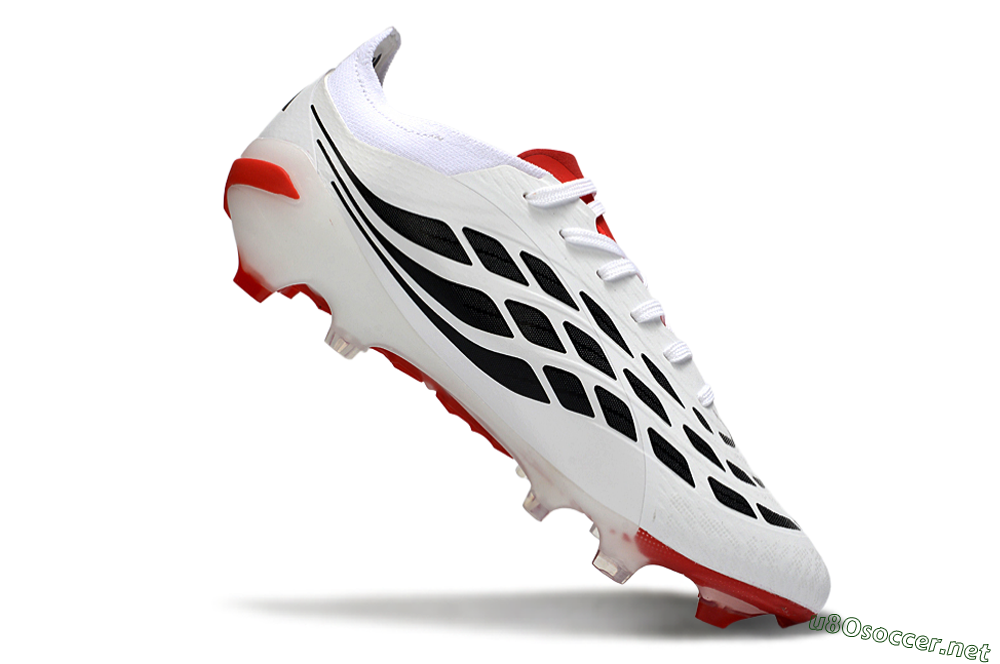 Men's Adidas Predator 26 Elite FG Football Boots - White/Crimson/Black 4