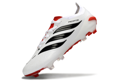 Men's Adidas Predator 26 Elite FG Football Boots - White/Crimson/Black
