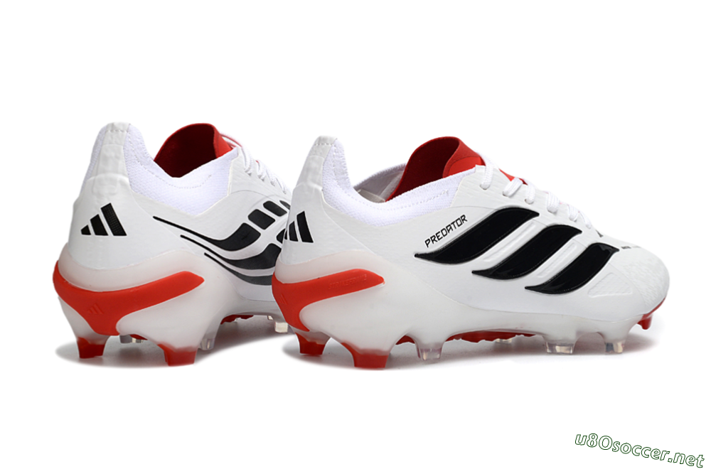 Men's Adidas Predator 26 Elite FG Football Boots - White/Crimson/Black 6