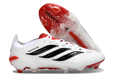 Men's Adidas Predator 26 Elite FG Football Boots - White/Crimson/Black