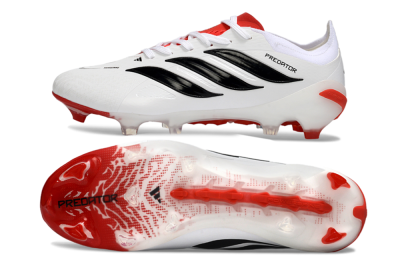 Men's Adidas Predator 26 Elite FG Football Boots - White/Crimson/Black