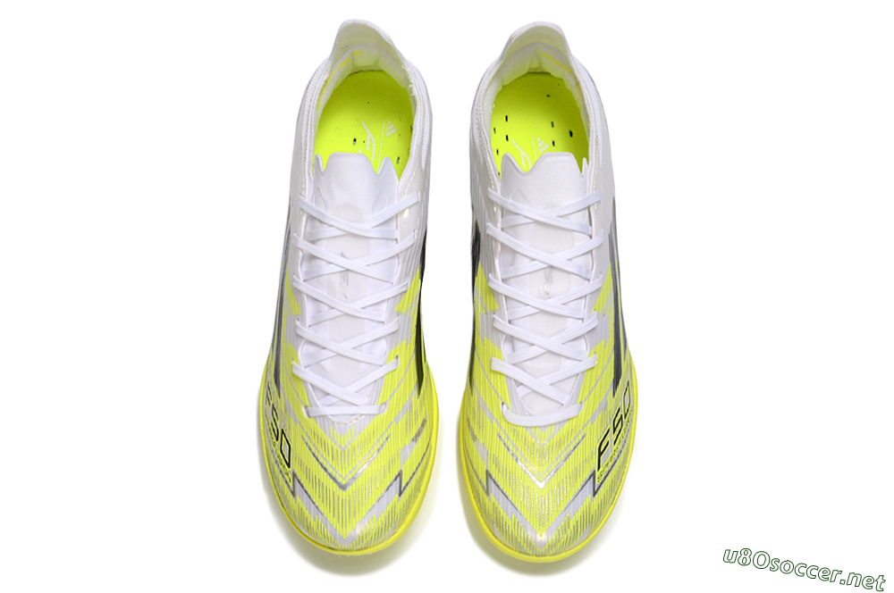 Unisex Adidas F50 Pro TF Football Shoes - Yellow/Luminous Yellow/White 4