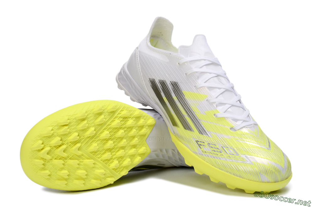 Unisex Adidas F50 Pro TF Football Shoes - Yellow/Luminous Yellow/White 3