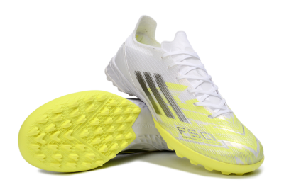 Unisex Adidas F50 Pro TF Football Shoes - Yellow/Luminous Yellow/White