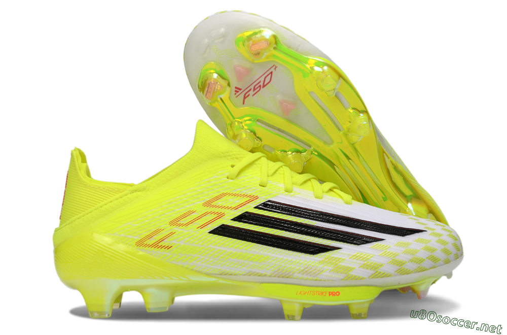 Unisex Adidas F50 Lightstrike Pro FG Football Boots - Yellow/Lime Burst/White Flash 2