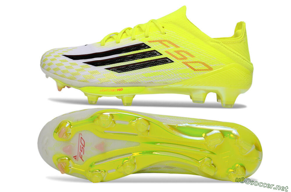 Unisex Adidas F50 Lightstrike Pro FG Football Boots - Yellow/Lime Burst/White Flash 1