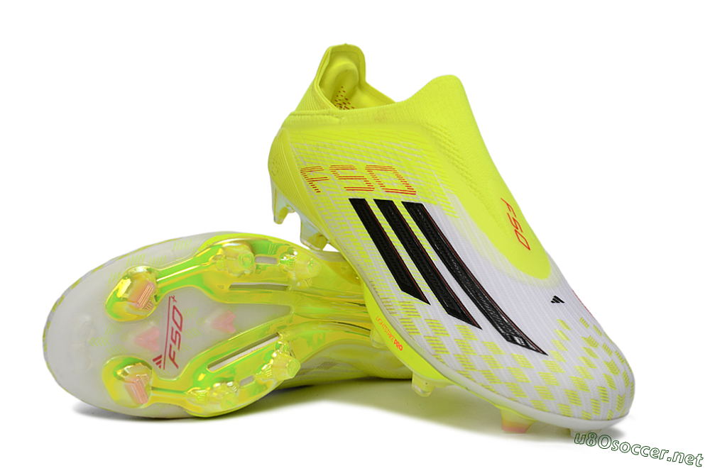 Unisex Adidas F50 Lightstrike Pro Laceless FG Football Boots - Yellow/Luminous Yellow/Electric Green 3