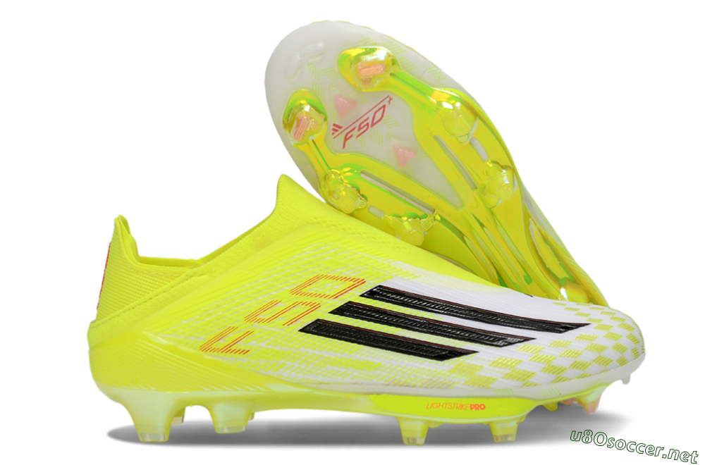 Unisex Adidas F50 Lightstrike Pro Laceless FG Football Boots - Yellow/Luminous Yellow/Electric Green 2