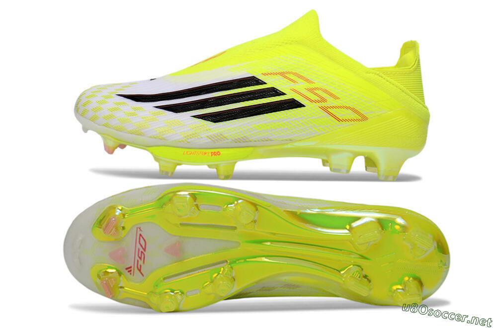 Unisex Adidas F50 Lightstrike Pro Laceless FG Football Boots - Yellow/Luminous Yellow/Electric Green 1