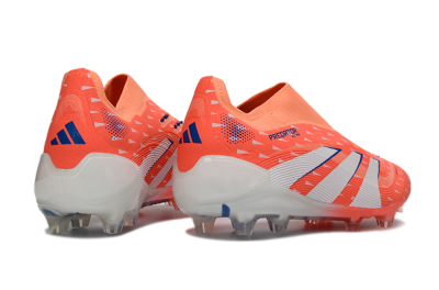 Men's Adidas Predator 25 Elite Laceless FG Football Boots - Coral/Bright Coral/White