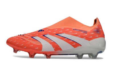 Men's Adidas Predator 25 Elite Laceless FG Football Boots - Coral/Bright Coral/White