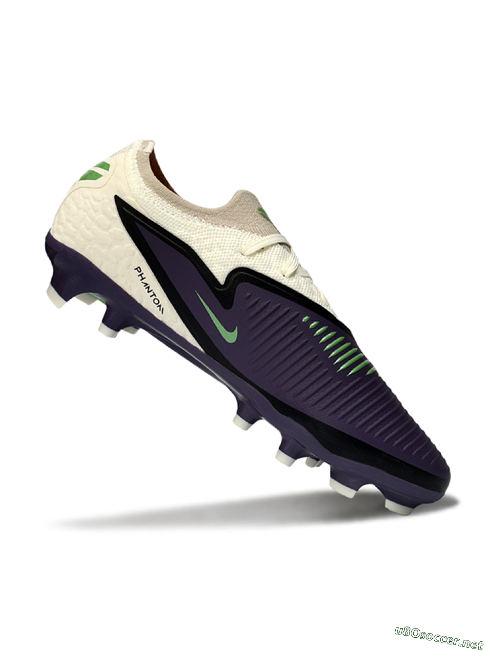 Unisex Nike Phantom 6 Low Elite FG Football Boots - Purple/Pearl White/Lime Green 4