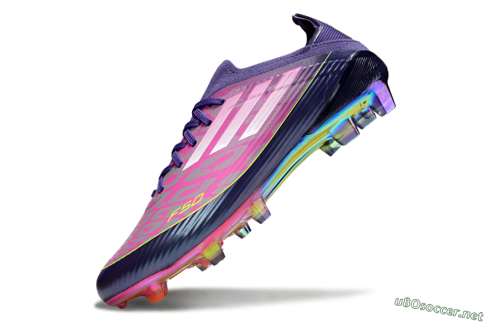 Unisex Adidas F50 Elite FG Football Boots - Purple/Neon Pink/Rainbow Hues 6
