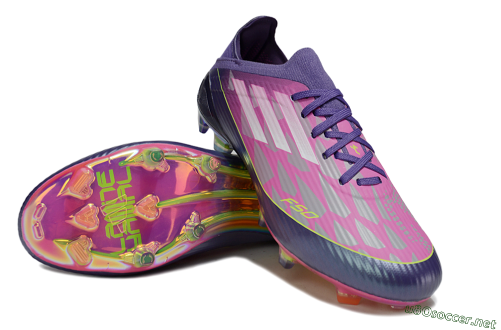 Unisex Adidas F50 Elite FG Football Boots - Purple/Neon Pink/Rainbow Hues 4