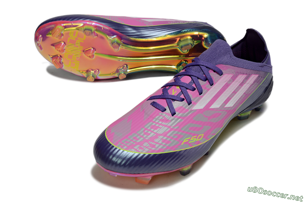 Unisex Adidas F50 Elite FG Football Boots - Purple/Neon Pink/Rainbow Hues 3
