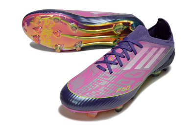 Unisex Adidas F50 Elite FG Football Boots - Purple/Neon Pink/Rainbow Hues