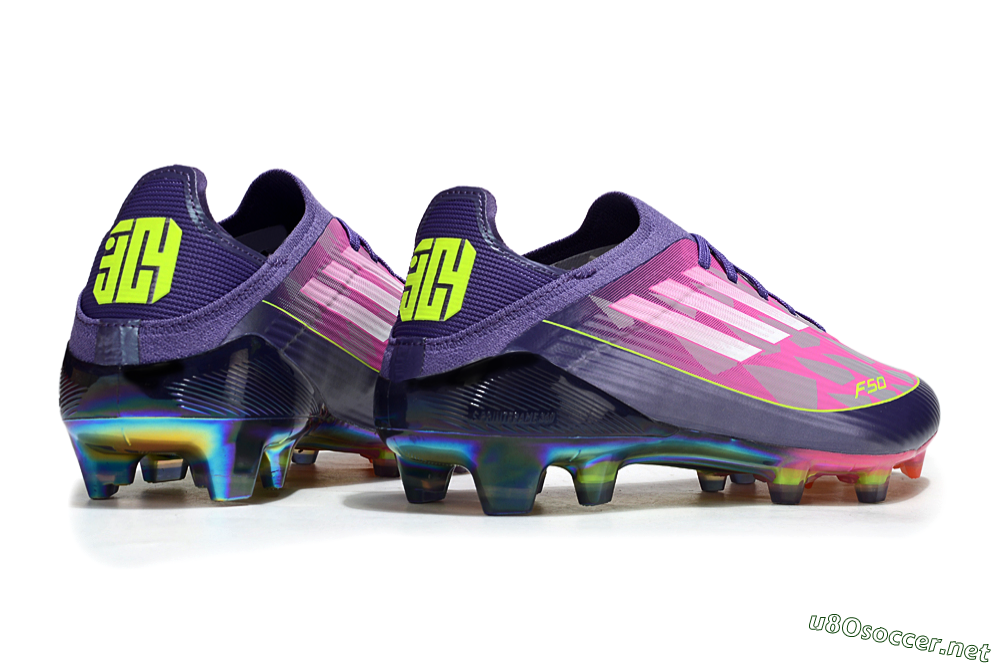 Unisex Adidas F50 Elite FG Football Boots - Purple/Neon Pink/Rainbow Hues 7