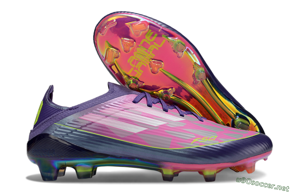 Unisex Adidas F50 Elite FG Football Boots - Purple/Neon Pink/Rainbow Hues 2