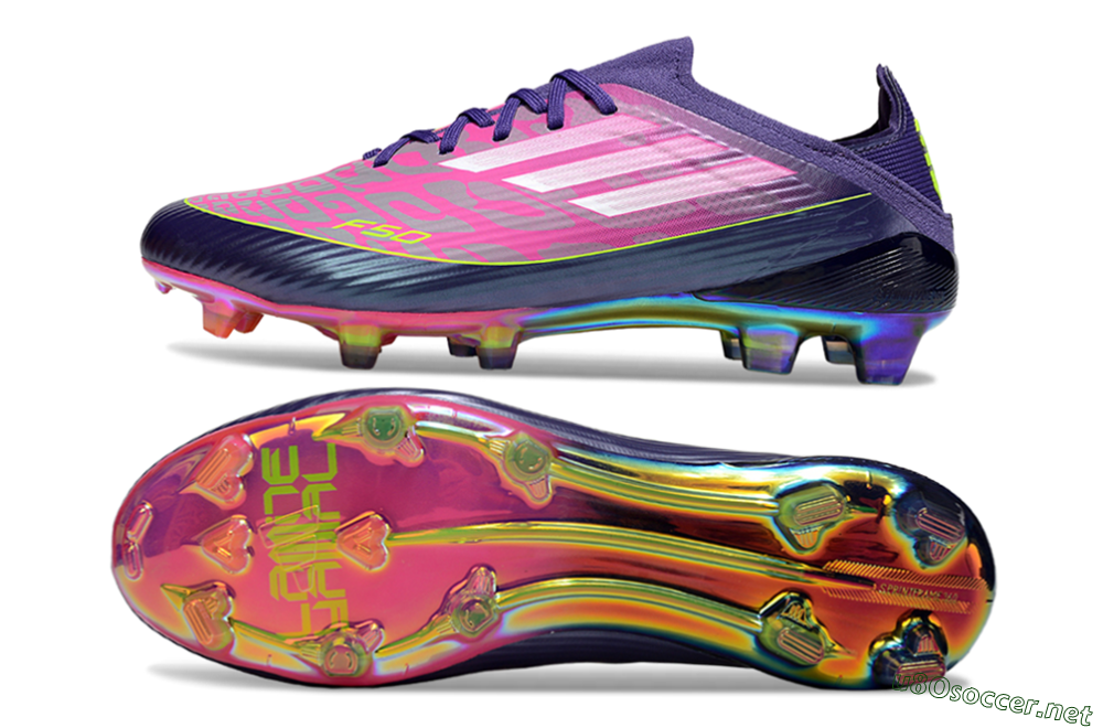 Unisex Adidas F50 Elite FG Football Boots - Purple/Neon Pink/Rainbow Hues 1