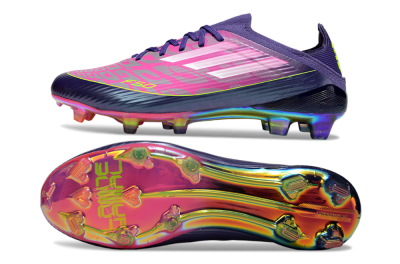 Unisex Adidas F50 Elite FG Football Boots - Purple/Neon Pink/Rainbow Hues