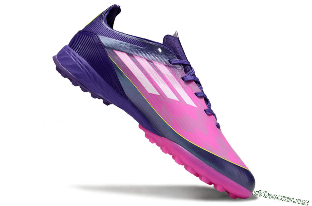 Unisex Adidas F50 Pro TF Football Shoes - Purple/Bright Pink/Neon Yellow 5