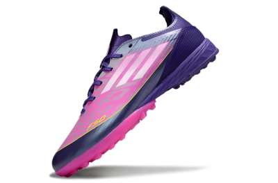 Unisex Adidas F50 Pro TF Football Shoes - Purple/Bright Pink/Neon Yellow