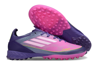 Unisex Adidas F50 Pro TF Football Shoes - Purple/Bright Pink/Neon Yellow
