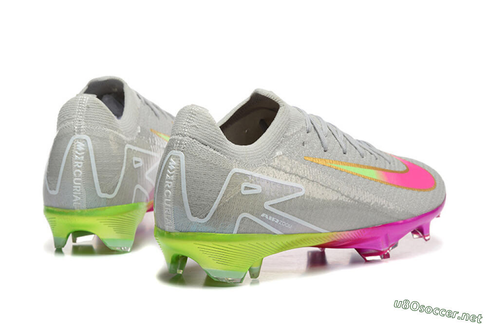 Unisex Nike Air Zoom Mercurial Vapor 16 Elite FG Football Boots - Gray/Neon Pink/Neon Green 5