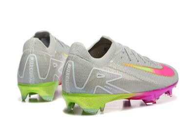 Unisex Nike Air Zoom Mercurial Vapor 16 Elite FG Football Boots - Gray/Neon Pink/Neon Green
