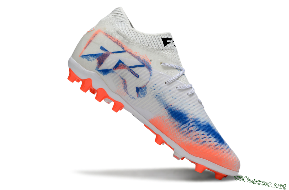 Men's Puma Future 8 Ultimate MG Football Boots - White/Coral Blaze/Black 4