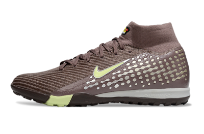 Unisex Nike Air Zoom Mercurial Superfly 10 Elite TF Football Shoes - Brown/Lime Green/Charcoal Grey