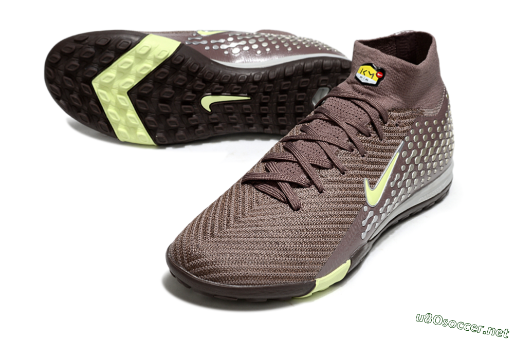 Unisex Nike Air Zoom Mercurial Superfly 10 Elite TF Football Shoes - Brown/Lime Green/Charcoal Grey 3