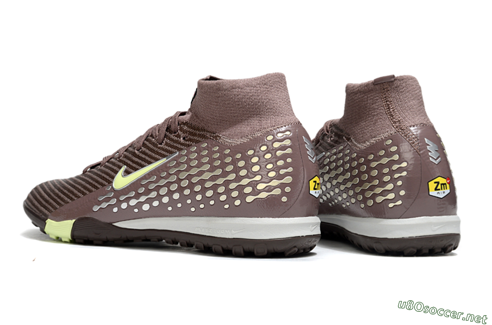Unisex Nike Air Zoom Mercurial Superfly 10 Elite TF Football Shoes - Brown/Lime Green/Charcoal Grey 4
